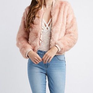 Mauve faux fur jacket